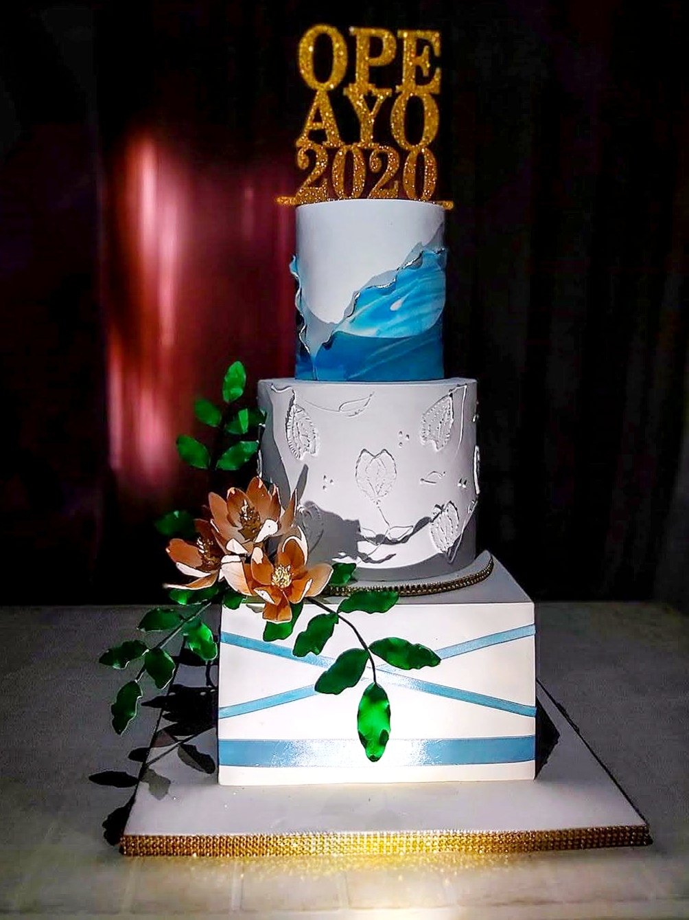 Marble Design 3 Tier Wedding Cake