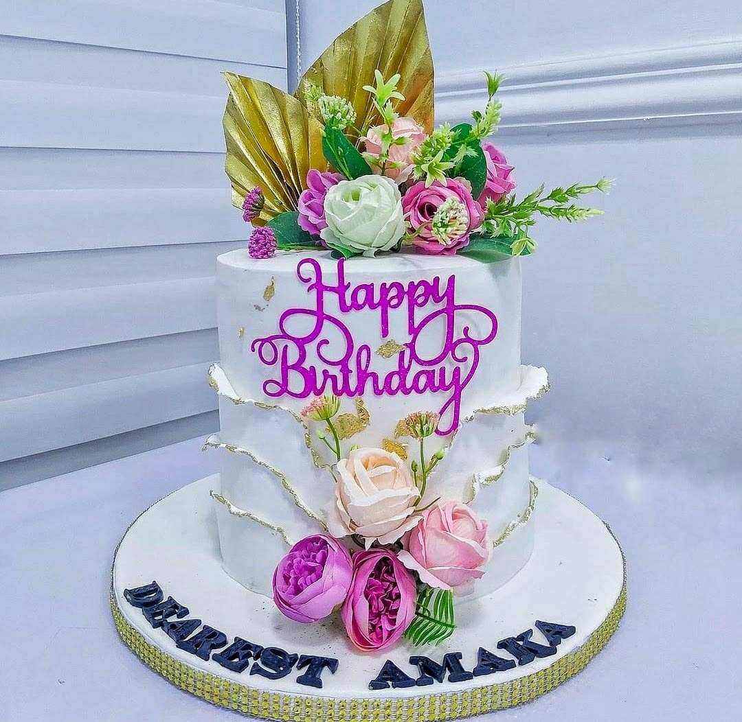 Elegant Fondant Birthday Cake