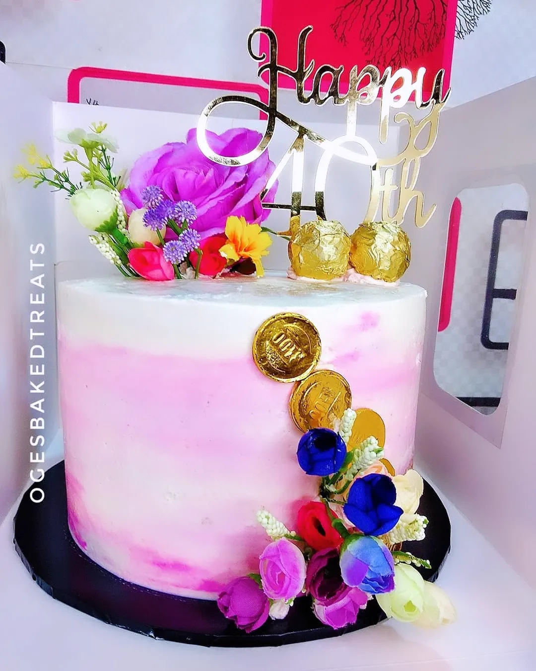 8 Inch Lilac Marble Buttercream Cake