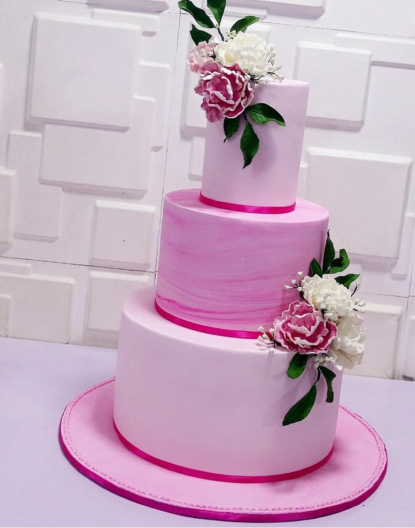 Marble Design 3 Tier Wedding Cake